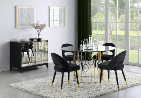 Lindsey Arched Back Upholstered Side Chairs Black (set of 2) - (193562)