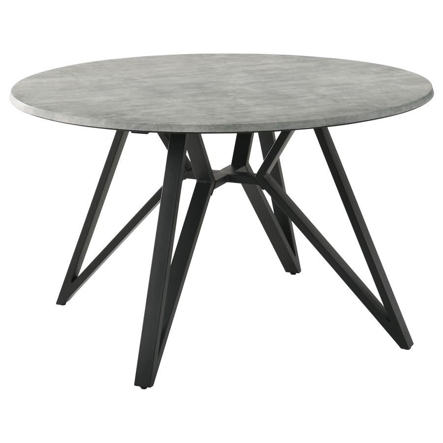 Neil Round Wood Top Dining Table Concrete and Black - (193801)