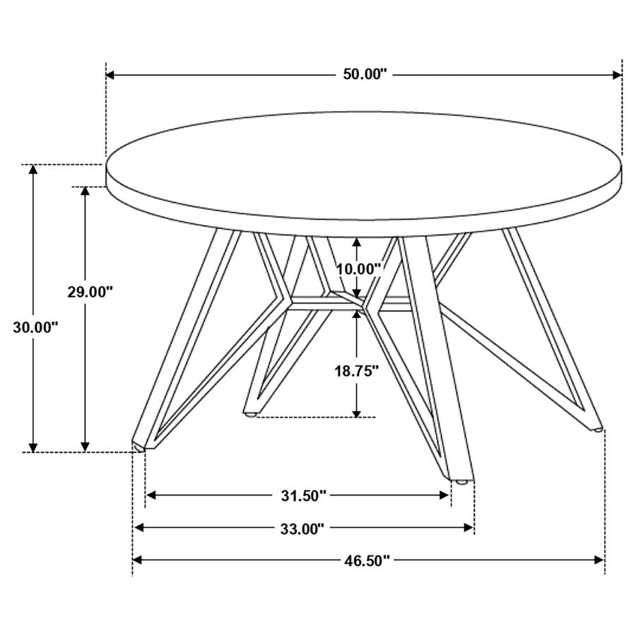 Neil Round Wood Top Dining Table Concrete and Black - (193801)