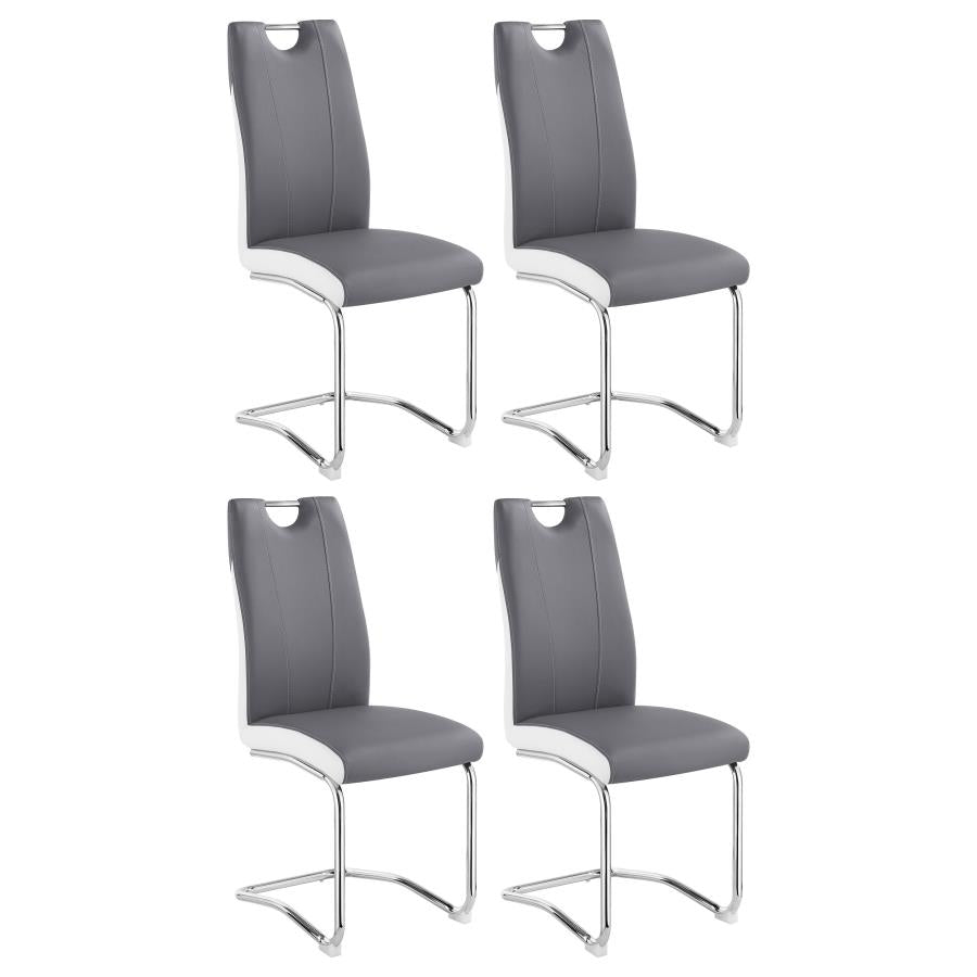 Brooklyn Upholstered Side Chairs With S-frame (set of 4) Grey and White - (193812)