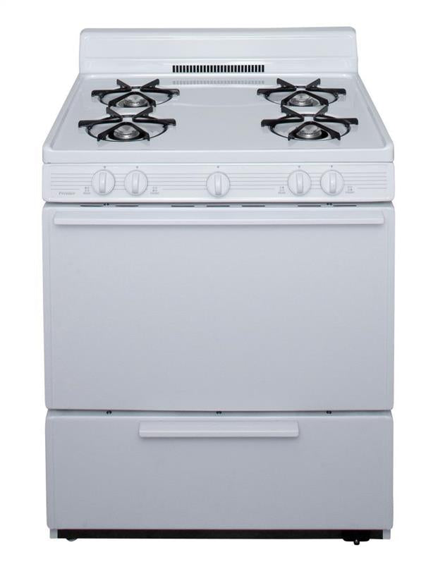 30 in. Freestanding Battery-Generated Spark Ignition Gas Range in White - (BFK100OP)