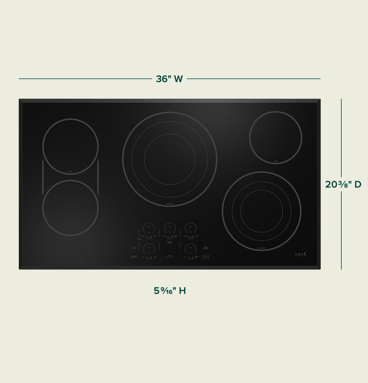 Caf(eback)(TM) 36" Touch-Control Electric Cooktop - (CEP90361TBB)