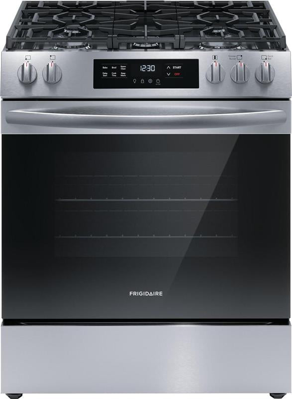 Frigidaire 30" Front Control Gas Range with Quick Boil - (FCFG3062AS)