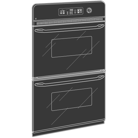 GE(R) 24" Double Wall Oven - (JRP28BJBB)