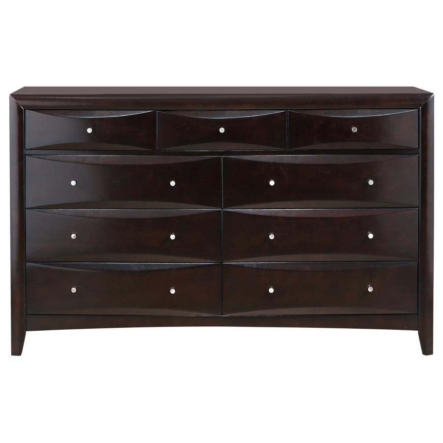 Phoenix 9-drawer Dresser Deep Cappuccino - (200413)