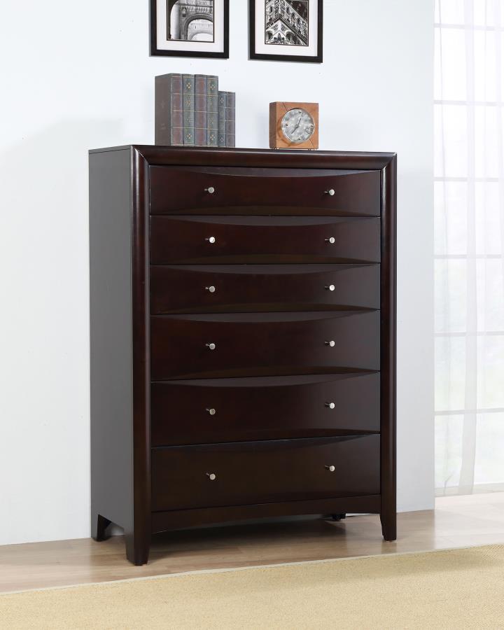 Phoenix 6-drawer Chest Deep Cappuccino - (200415)