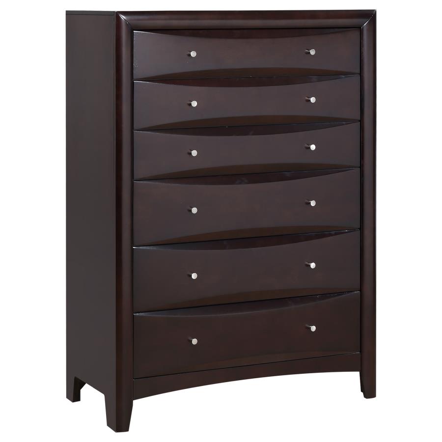 Phoenix 6-drawer Chest Deep Cappuccino - (200415)