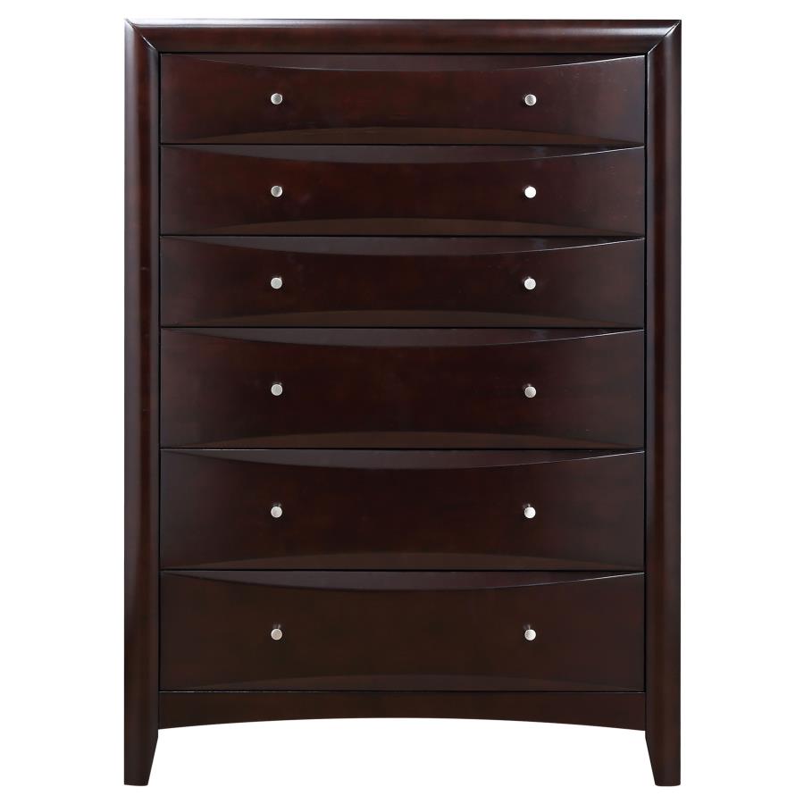 Phoenix 6-drawer Chest Deep Cappuccino - (200415)