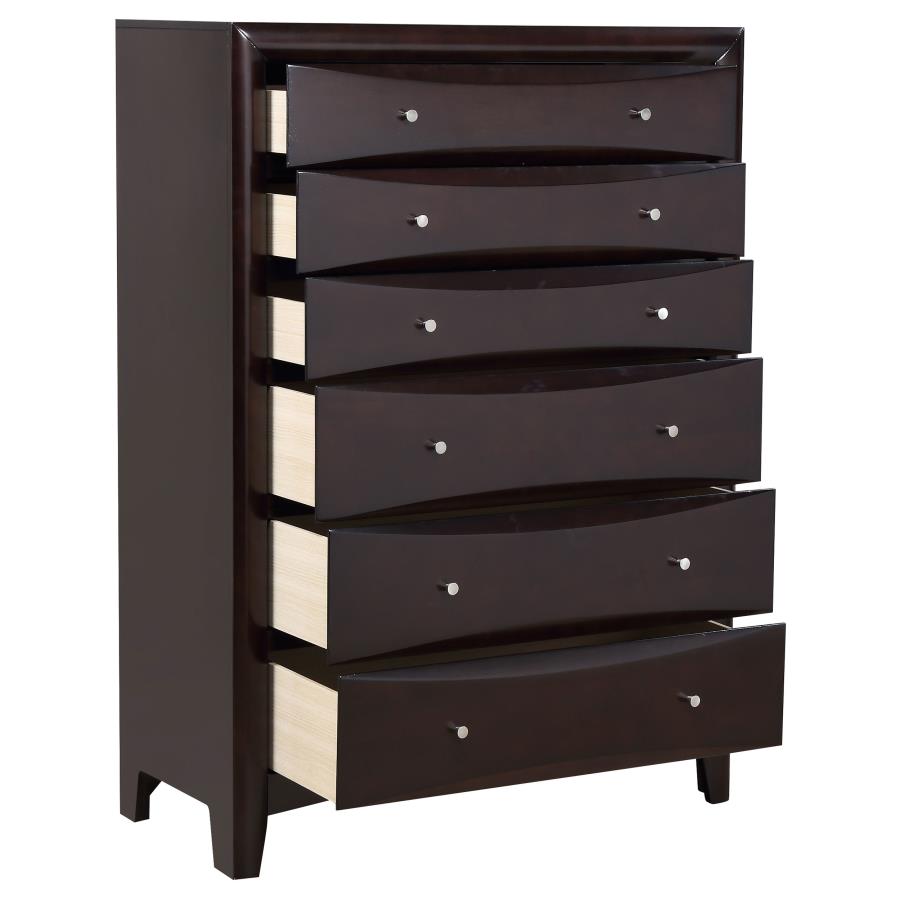 Phoenix 6-drawer Chest Deep Cappuccino - (200415)