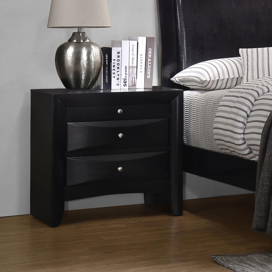 Briana Black Two-drawer Nightstand With Tray - (200702)
