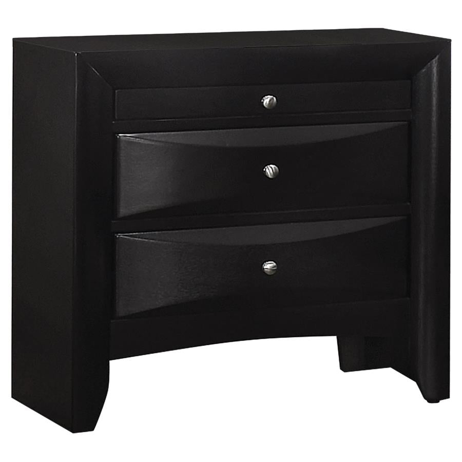 Briana Black Two-drawer Nightstand With Tray - (200702)