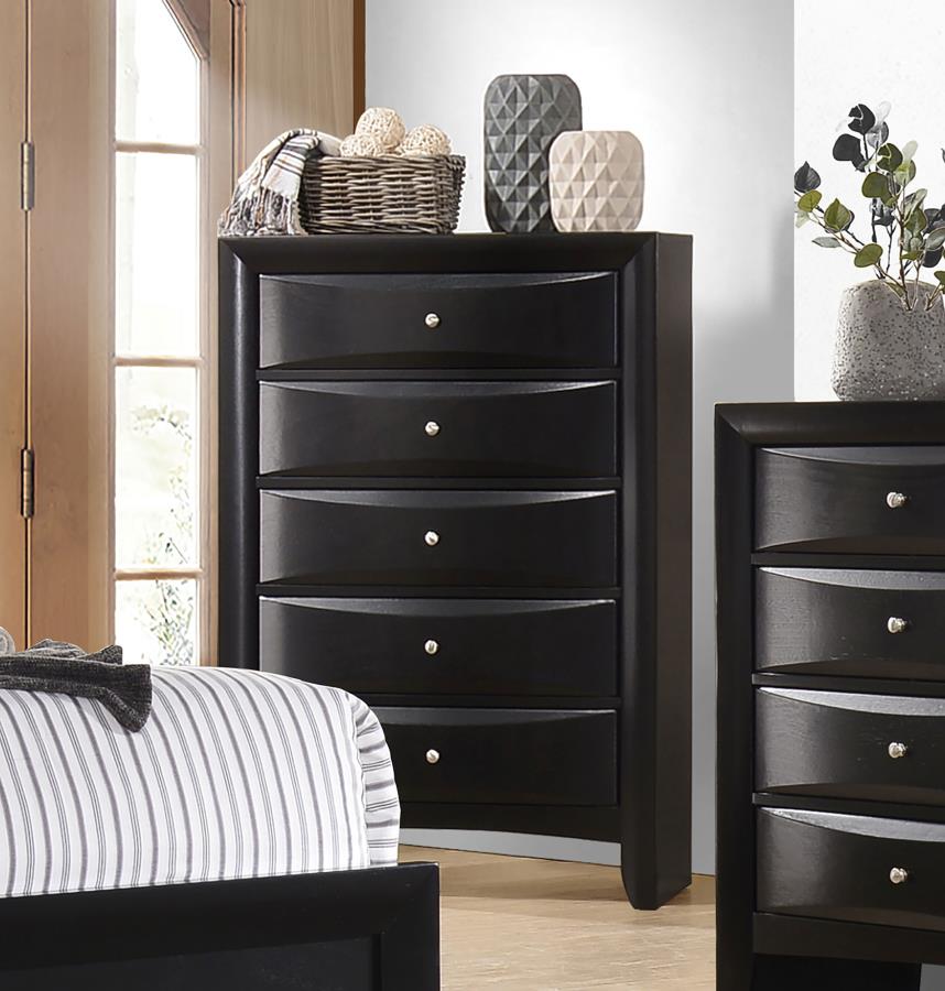 Briana Black Five-drawer Chest - (200705)