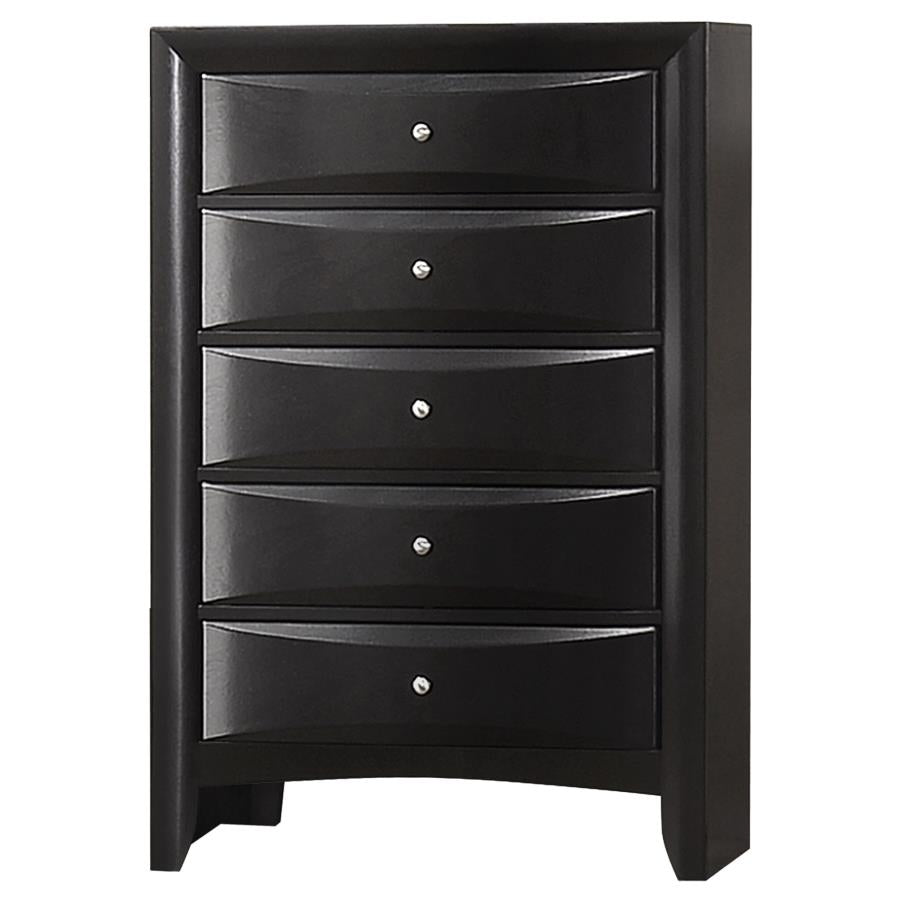 Briana Black Five-drawer Chest - (200705)