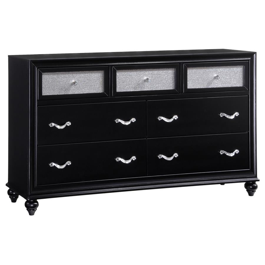 Barzini 7-drawer Rectangular Dresser Black - (200893)