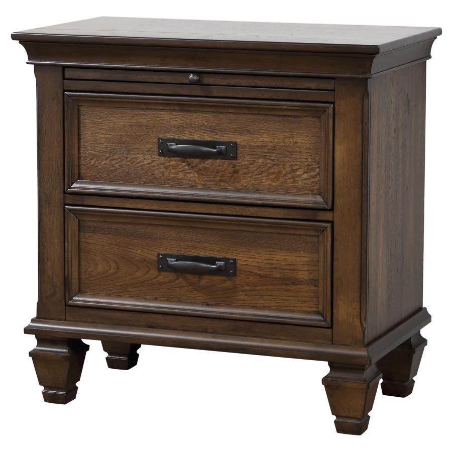Franco 2-drawer Nightstand With Pull Out Tray Burnished Oak - (200972)