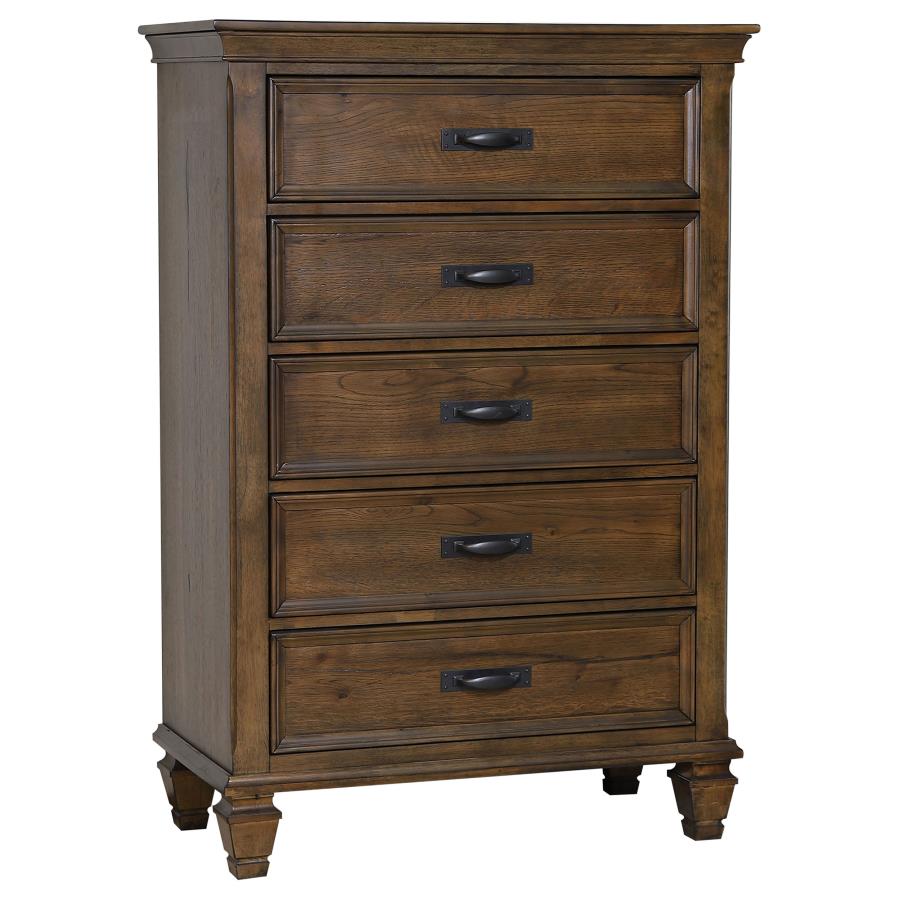 Franco 5-drawer Chest Burnished Oak - (200975)