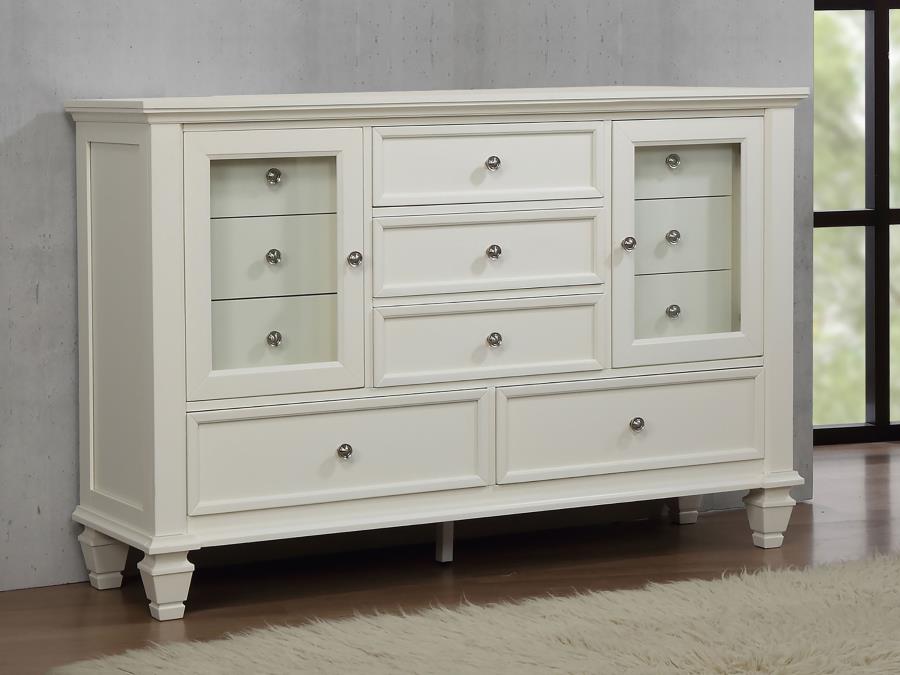 Sandy Beach 11-drawer Rectangular Dresser Cream White - (201303)