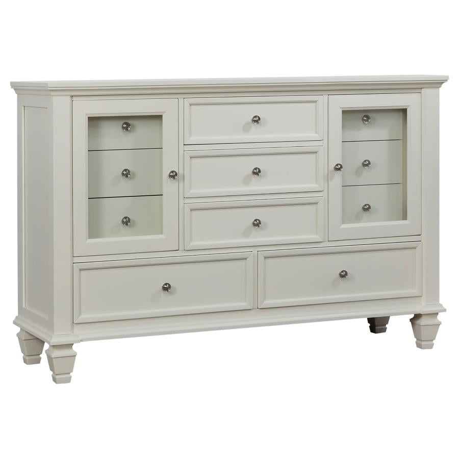 Sandy Beach 11-drawer Rectangular Dresser Cream White - (201303)