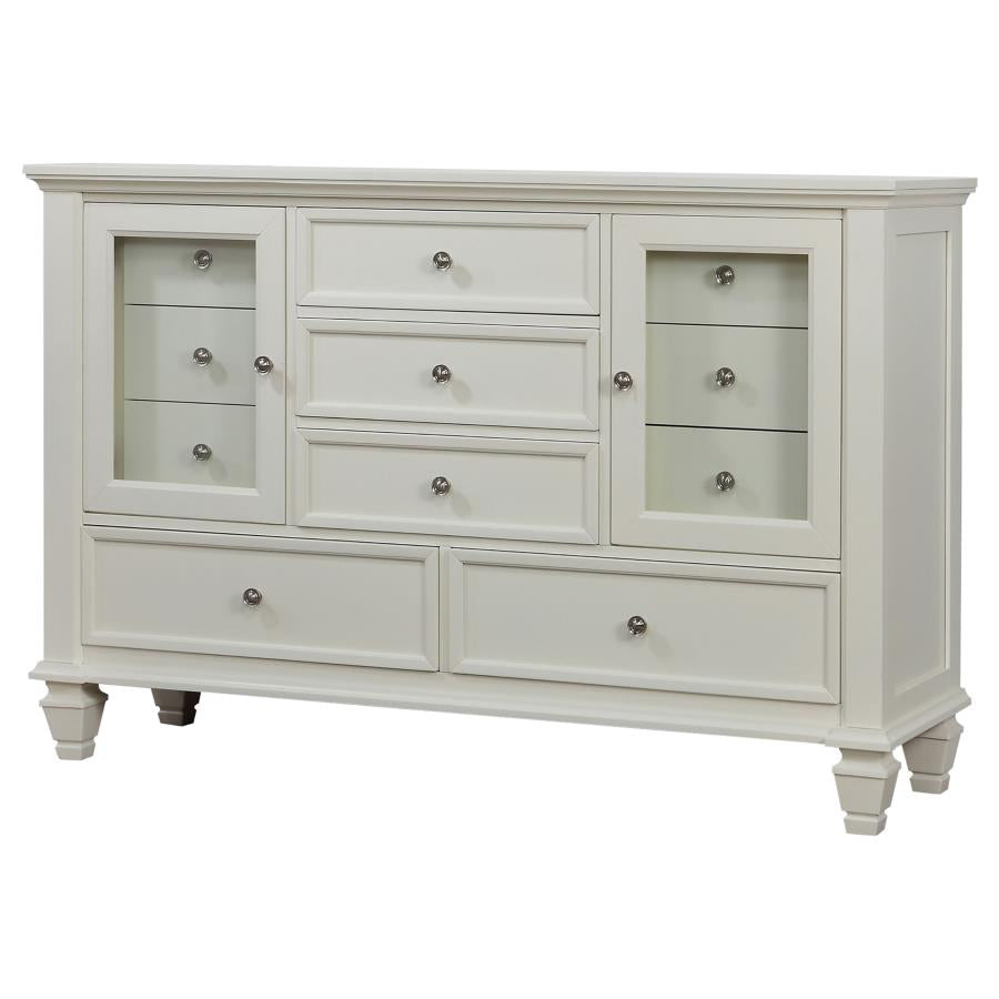 Sandy Beach 11-drawer Rectangular Dresser Cream White - (201303)