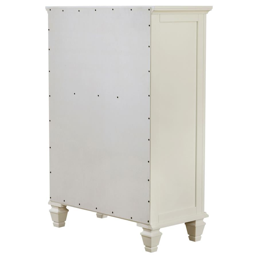 Sandy Beach 5-drawer Rectangular Chest Cream White - (201305)