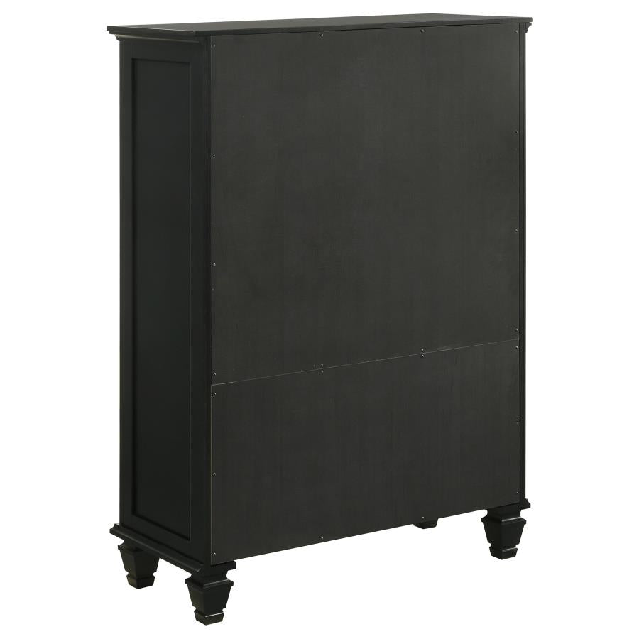 Sandy Beach Door Chest With Concealed Storage Black - (201328)