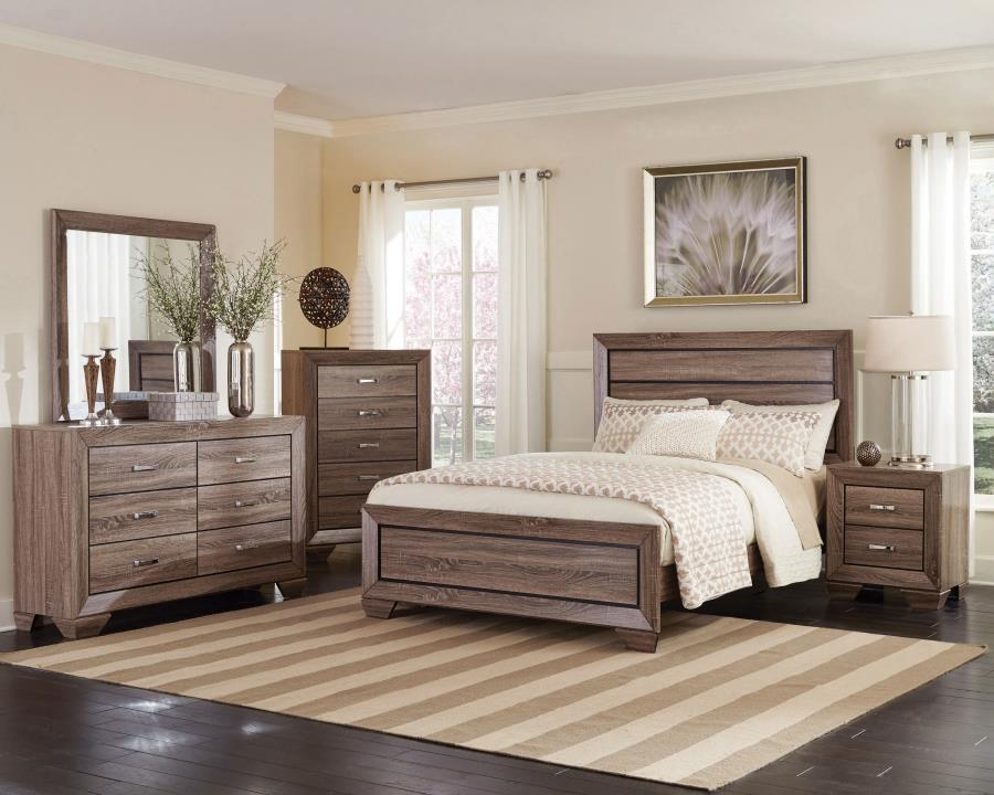 Kauffman 5-drawer Chest Washed Taupe - (204195)