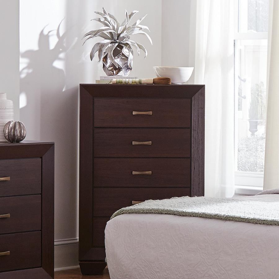 Kauffman 5-drawer Chest Dark Cocoa - (204395)