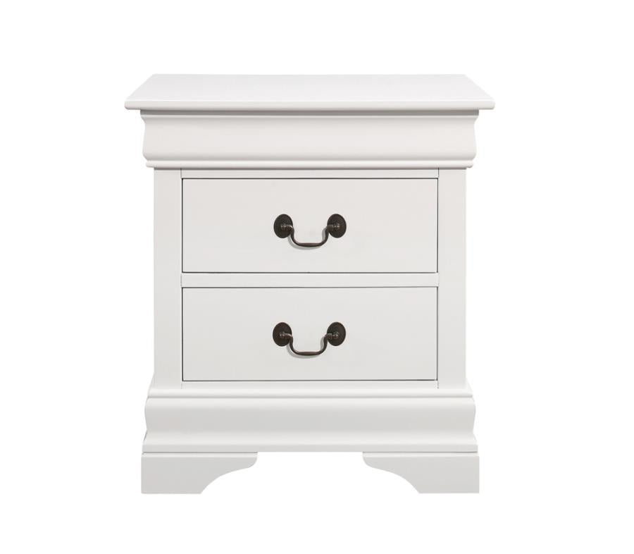 Louis Philippe 2-drawer Nightstand White - (204692)