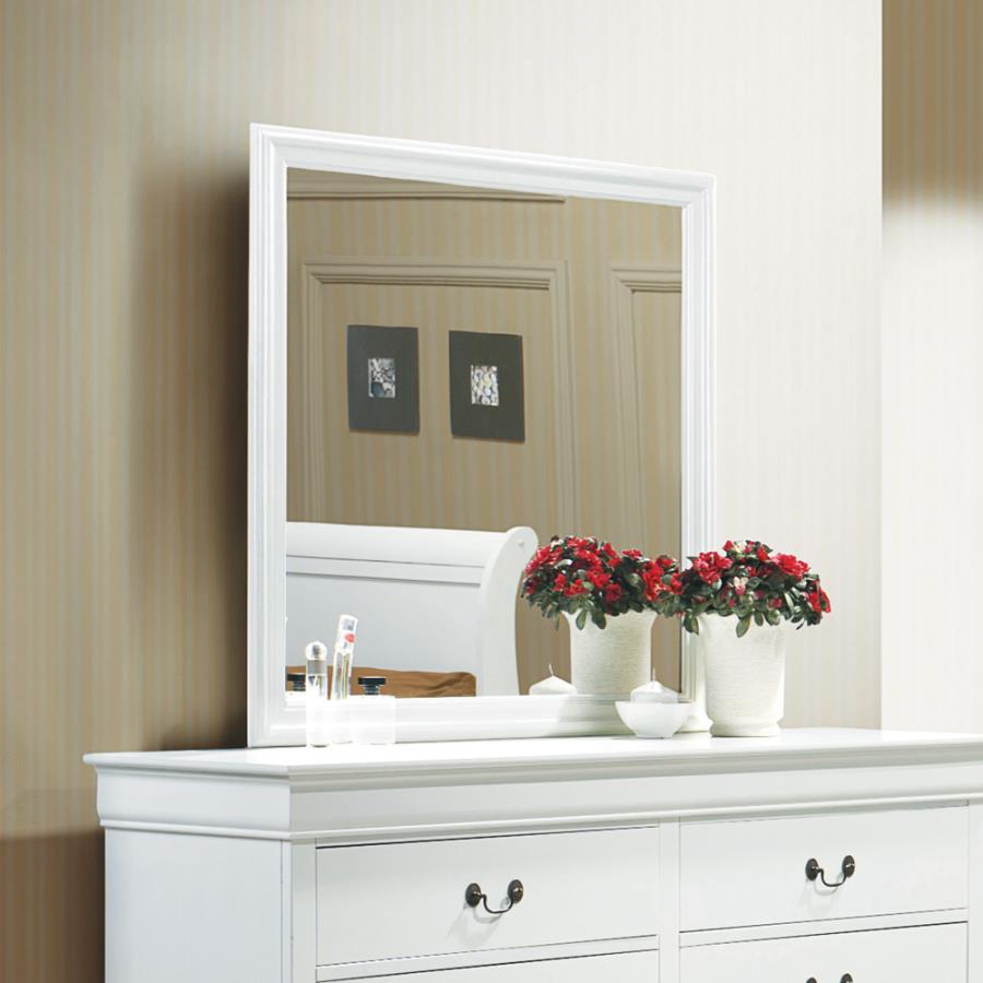 Louis Philippe Beveled Edge Square Dresser Mirror White - (204694)