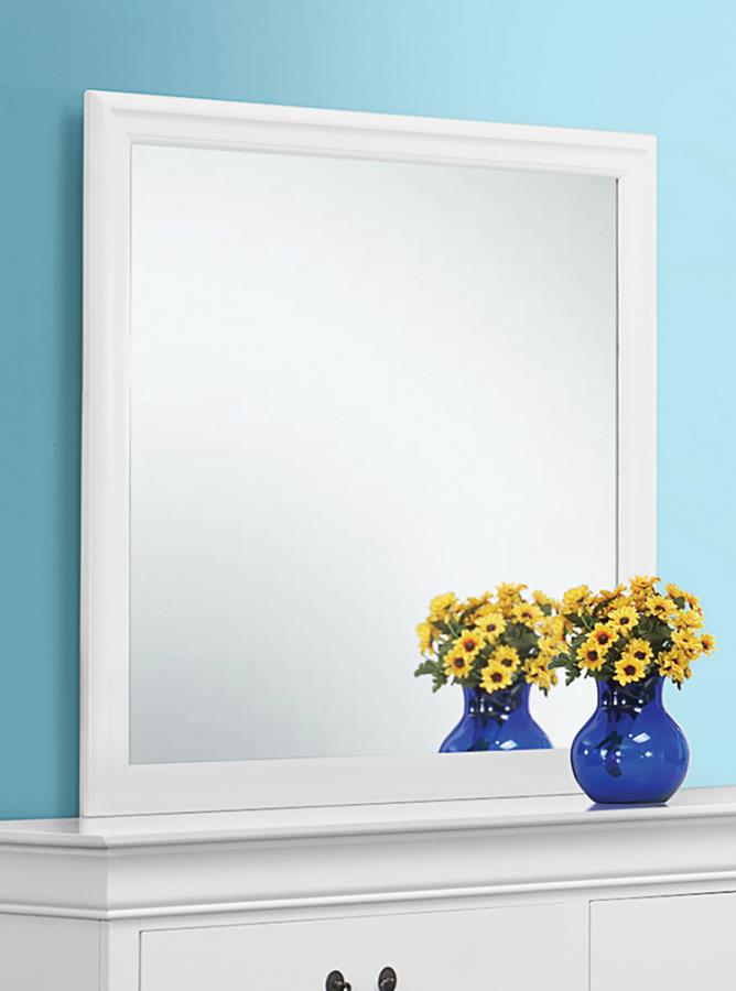 Louis Philippe Beveled Edge Square Dresser Mirror White - (204694)