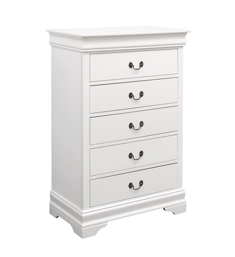 Louis Philippe 5-drawer Chest White - (204695)