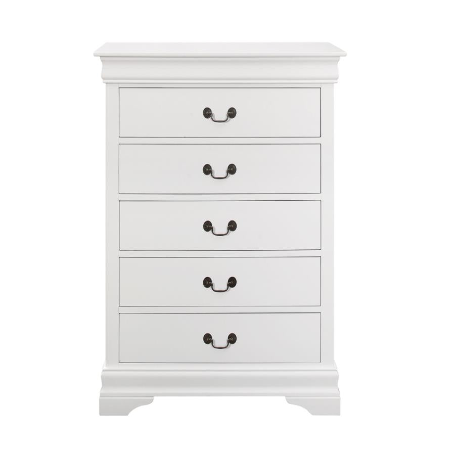 Louis Philippe 5-drawer Chest White - (204695)