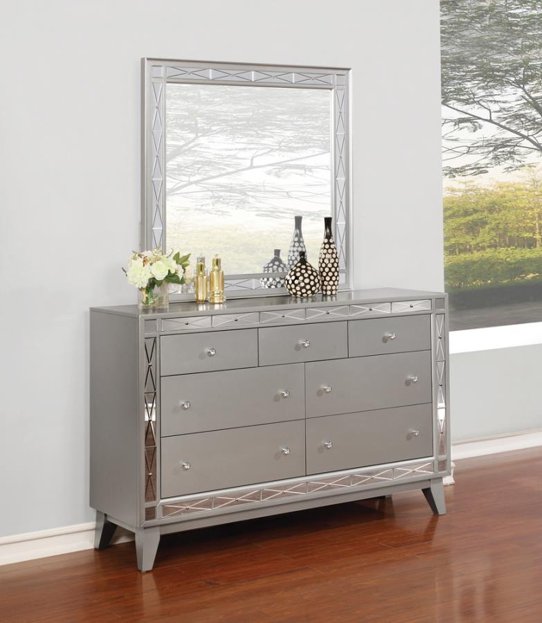 Leighton Beveled Dresser Mirror Metallic Mercury - (204924)