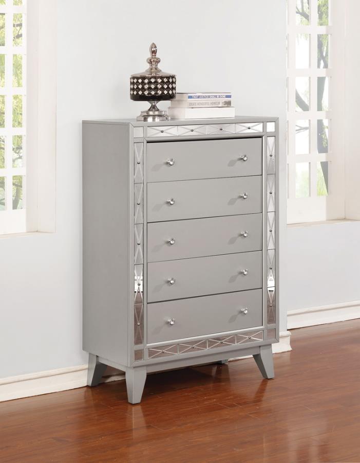 Leighton 5-drawer Chest Metallic Mercury - (204925)