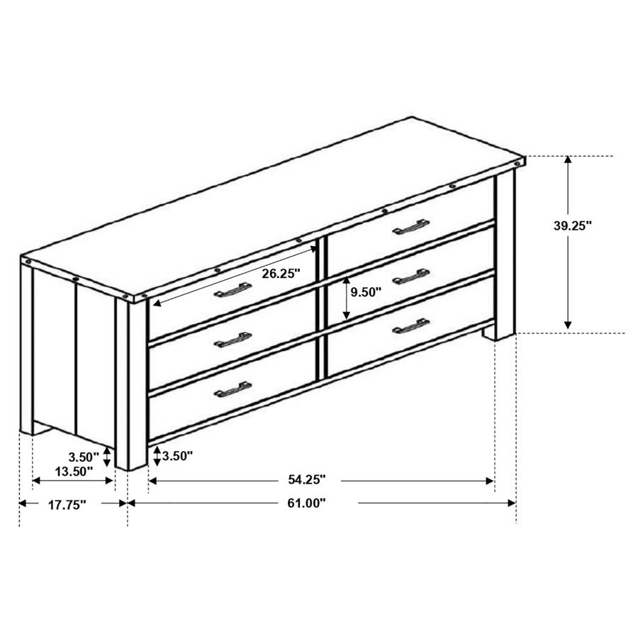Sembene 6-drawer Dresser Antique Multi-color - (205093)