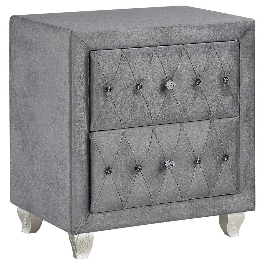 Deanna 2-drawer Rectangular Nightstand Grey - (205102)