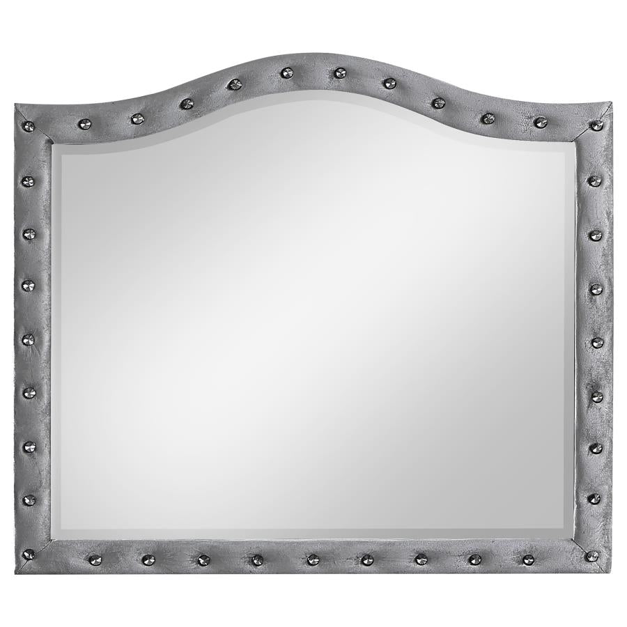 Deanna Button Tufted Dresser Mirror Grey - (205104)