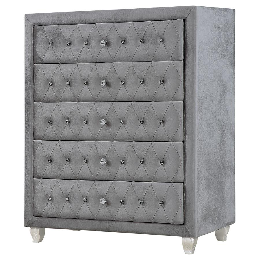 Deanna 5-drawer Rectangular Chest Grey - (205105)