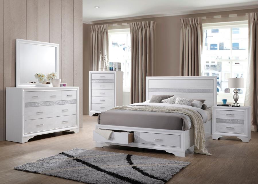 Miranda 7-drawer Dresser White and Rhinestone - (205113)