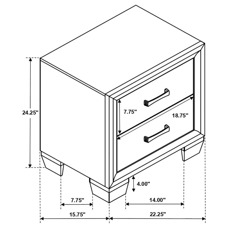 Brandon 2-drawer Nightstand Medium Warm Brown - (205322)