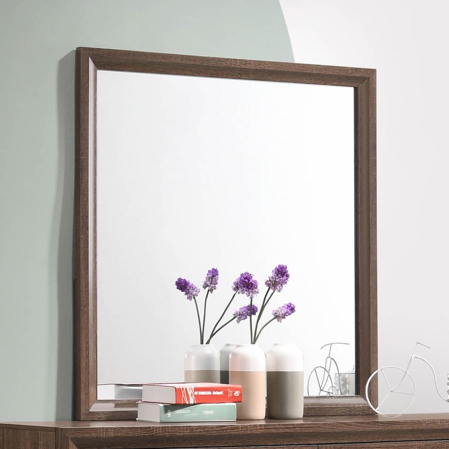 Brandon Framed Dresser Mirror Medium Warm Brown - (205324)