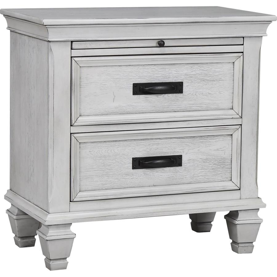 Franco 2-drawer Nightstand Antique White - (205332)