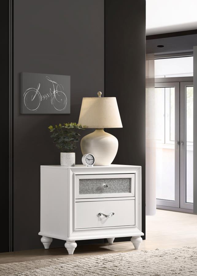 Barzini 2-drawer Nightstand White - (205892)