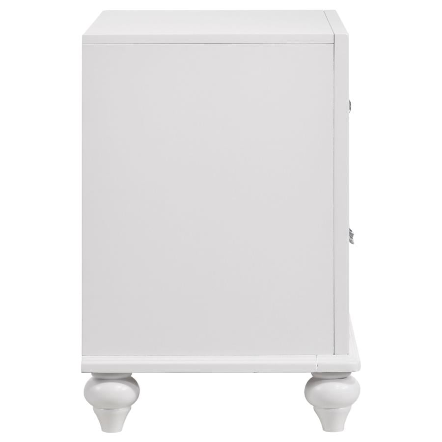 Barzini 2-drawer Nightstand White - (205892)