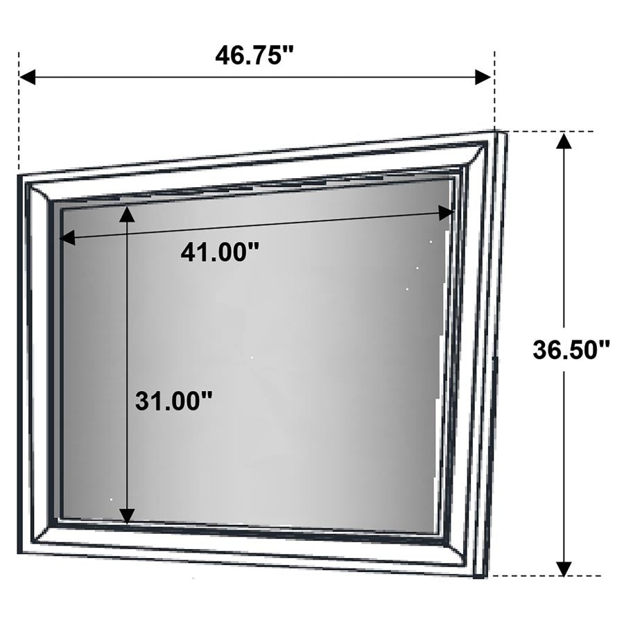 Barzini Rectangle Dresser Mirror White - (205894)