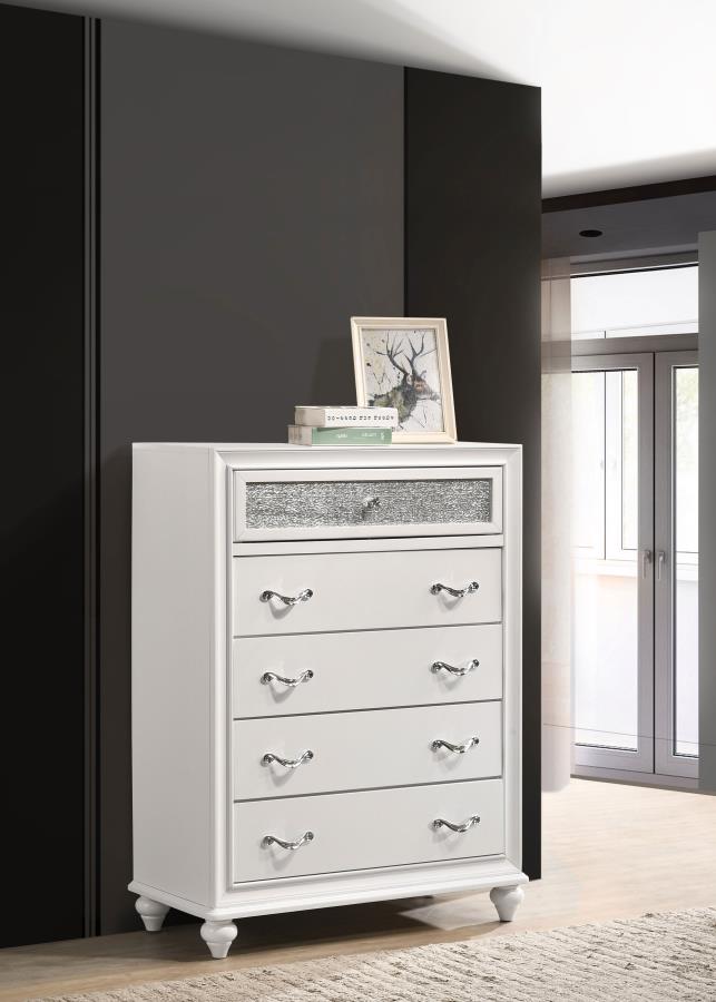 Barzini 5-drawer Chest White - (205895)