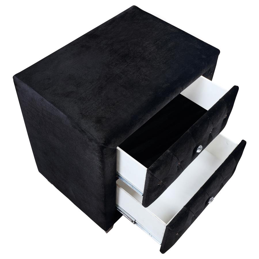Deanna 2-drawer Rectangular Nightstand Black - (206102)