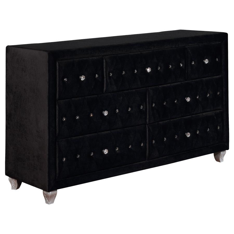 Deanna 7-drawer Rectangular Dresser Black - (206103)