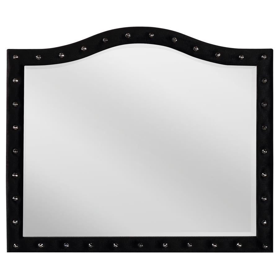 Deanna Button Tufted Dresser Mirror Black - (206104)