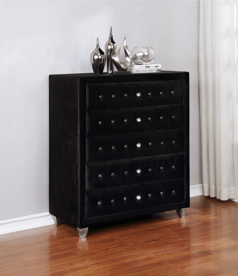 Deanna Deanna 5-drawer Rectangular Chest Black - (206105)